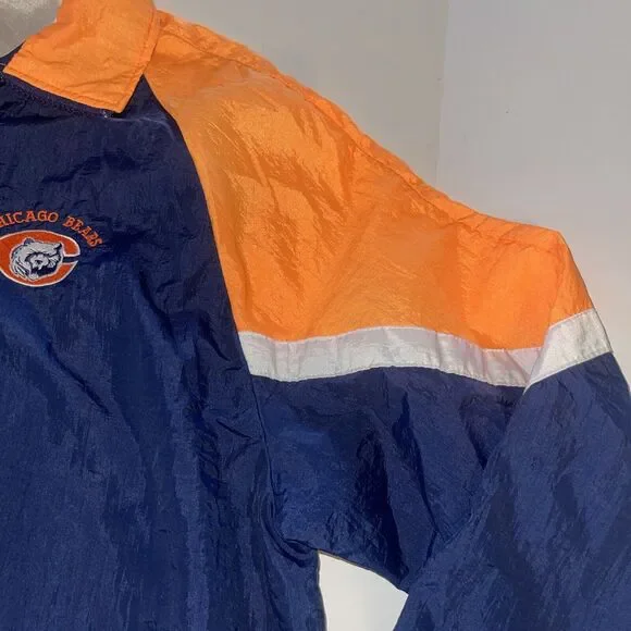 Vtg Chicago Bears lightweight jacket Men L Hilton Tag Windbreaker NFL Football - Picture 8 of 16